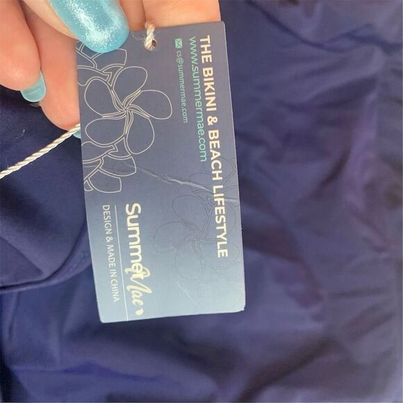 Summer Mae Women's Swimdress 2XL Blue Tummy Control Padded Bra - Picture 7 of 10